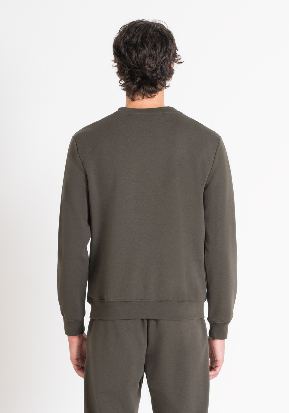 SLIM FIT SWEATSHIRT IN GREEN COTTON BLEND WITH EMBROIDERED LOGO Antony Morato
