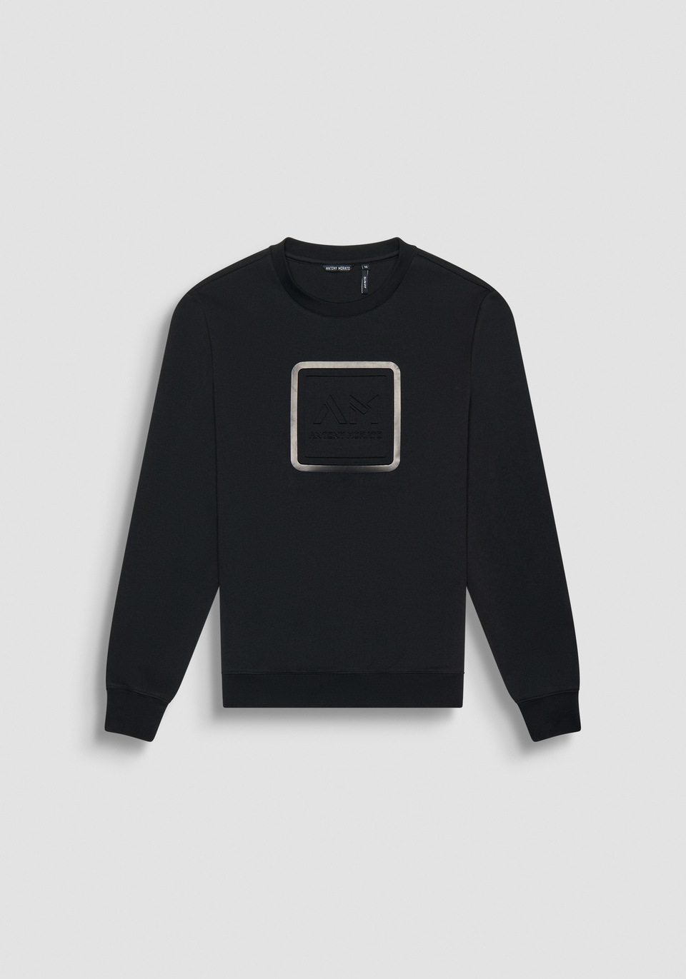 SLIM FIT SWEATSHIRT IN BLACK COTTON BLEND WITH EMBROIDERED LOGO - Antony Morato Online Shop