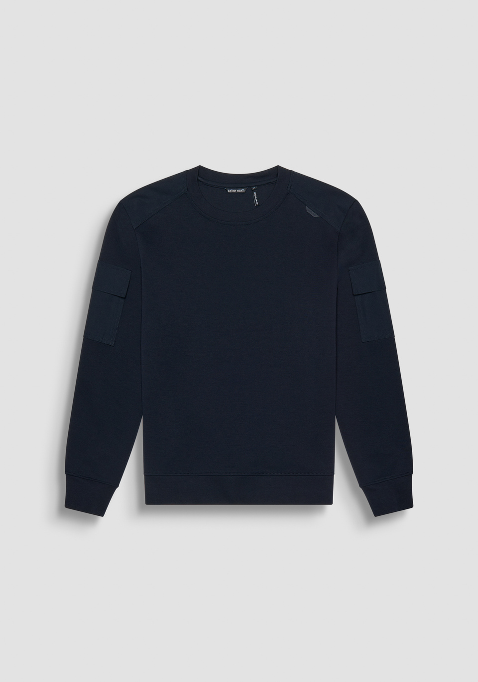REGULAR FIT SWEATSHIRT IN BLUE COTTON BLEND WITH SLEEVE POCKETS - Antony Morato Online Shop