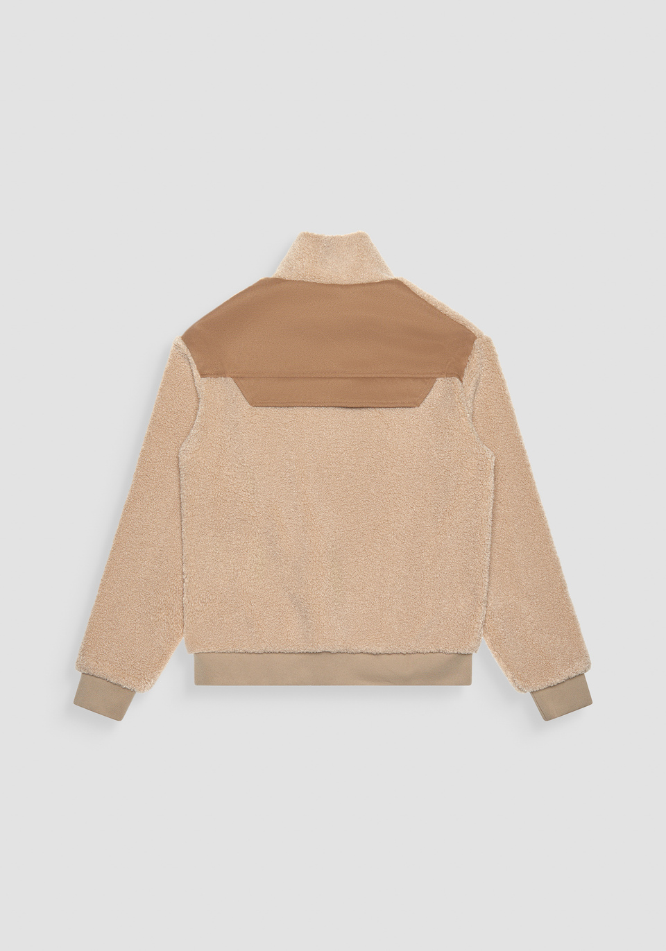 SWEATSHIRT REGULAR FIT BEIGE MIT TEDDY-EFFEKT UND TASCHEN - Antony Morato Online Shop