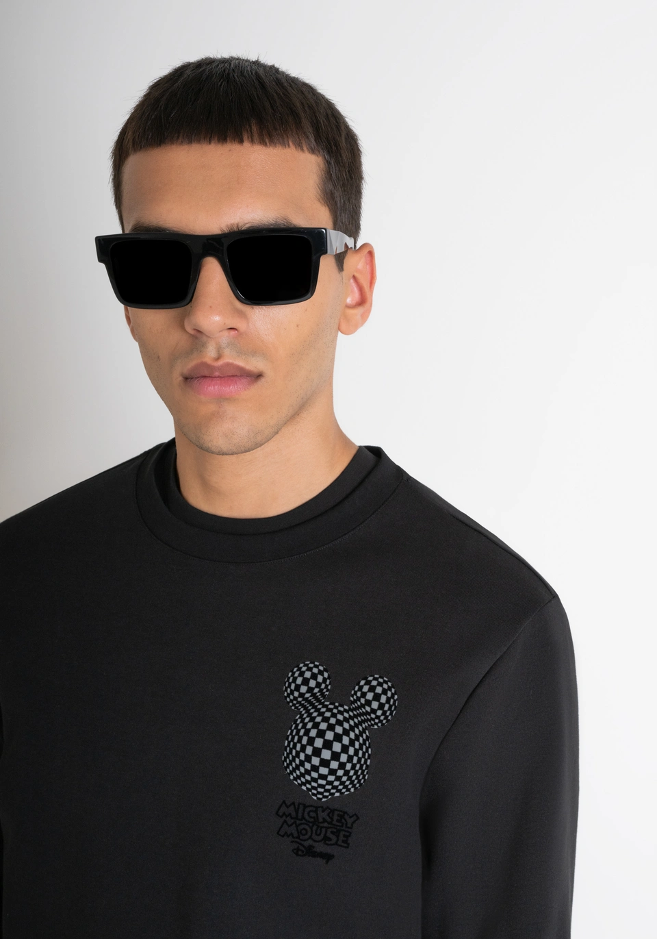 SWEAT-SHIRT REGULAR FIT EN COTON MÉLANGÉ ET IMPRIMÉ « MICKEY MOUSE » - Antony Morato Online Shop