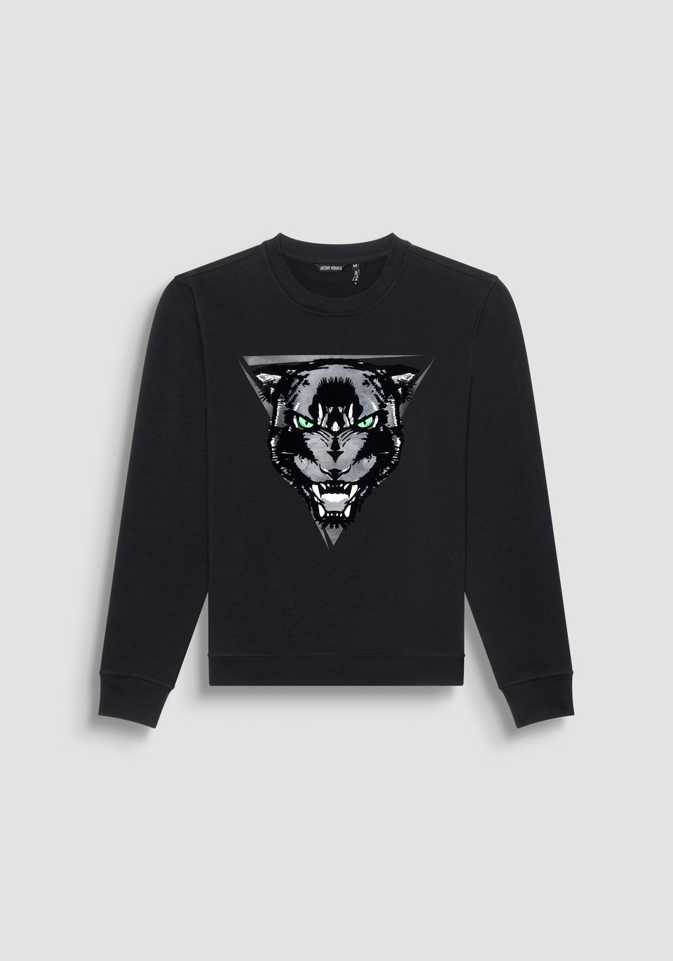 REGULAR FIT SWEATSHIRT IN SUSTAINABLE COTTON BLEND FABRIC WITH PANTHER PRINT - Antony Morato Online Shop