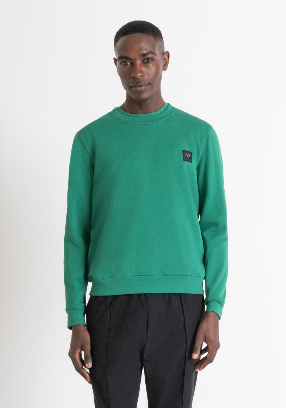 SWEAT SHIRT REGULAR FIT EN TISSU COTON MELANGE DURABLE AVEC LOGO Antony Morato