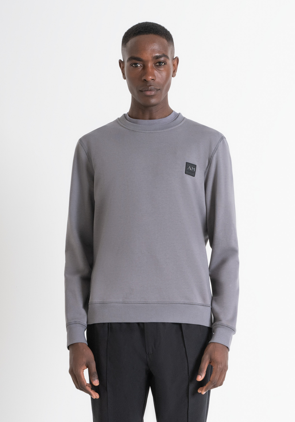 REGULAR FIT SWEATSHIRT IN SUSTAINABLE COTTON BLEND FABRIC WITH LOGO - Antony Morato Online Shop