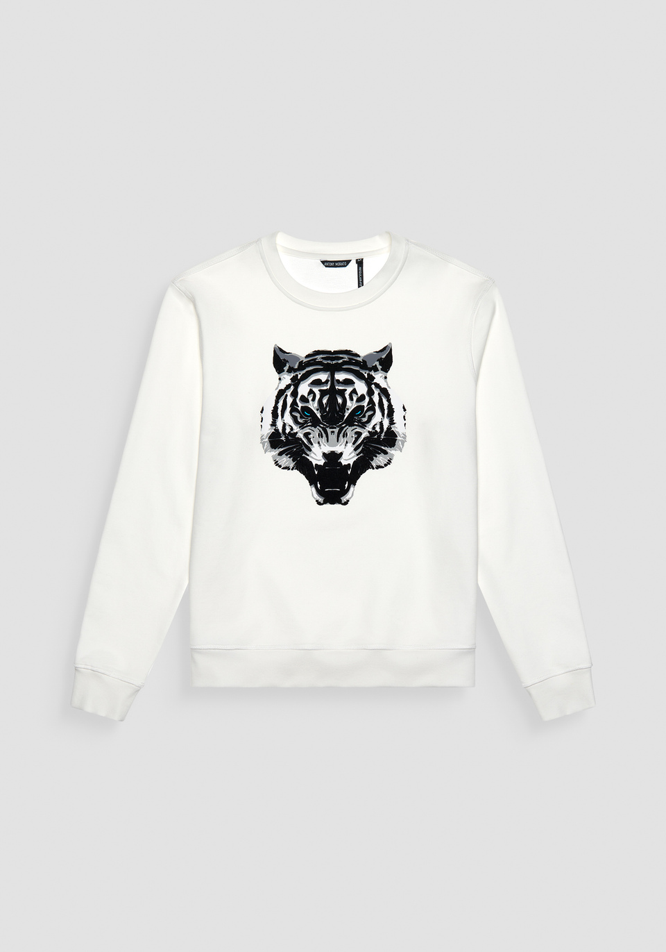 REGULAR FIT SWEATSHIRT IN SUSTAINABLE COTTON-BLEND FABRIC WITH TIGER PRINT - Antony Morato Online Shop