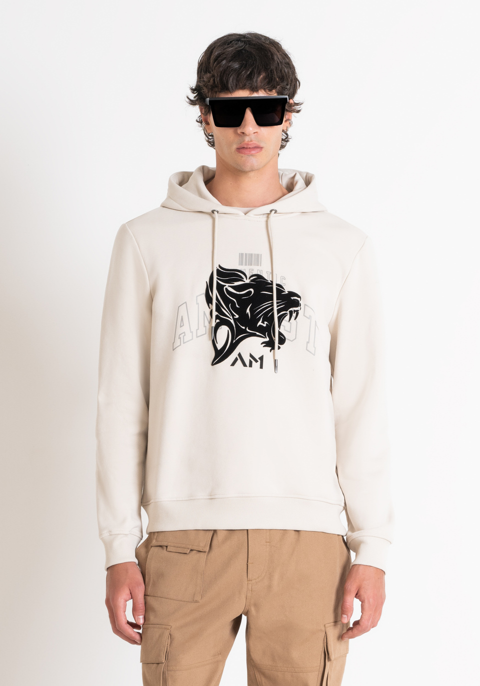 RELAXED FIT HOODIE IN SUSTAINABLE FABRIC WITH PRINT - Antony Morato Online Shop