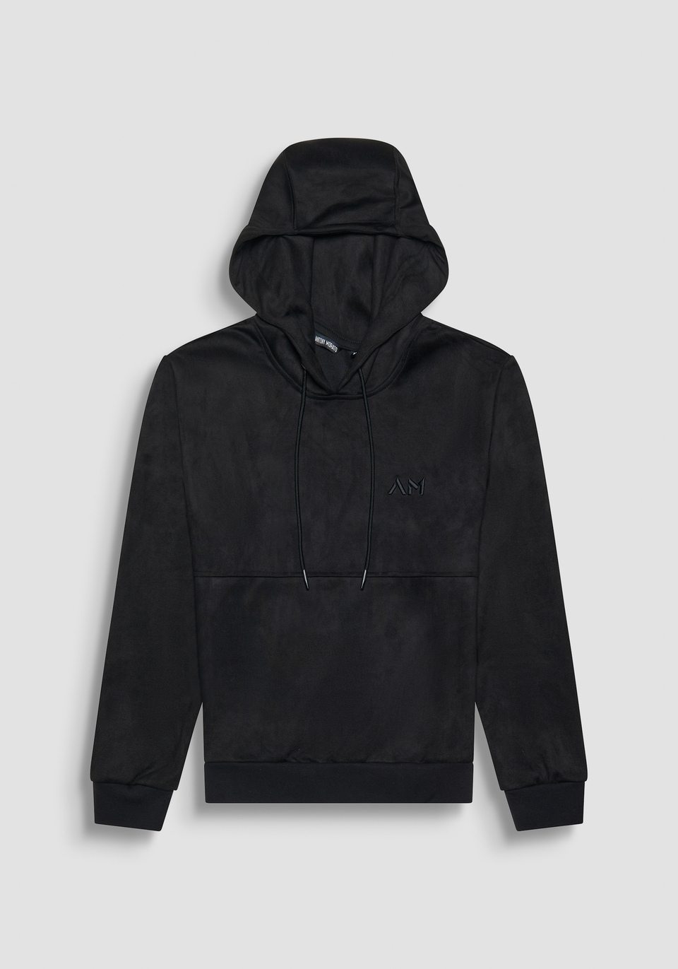 SWEATSHIRT MIT KAPUZE REGULAR FIT MIT WILDLEDER EFFEKT MIT LOGO
