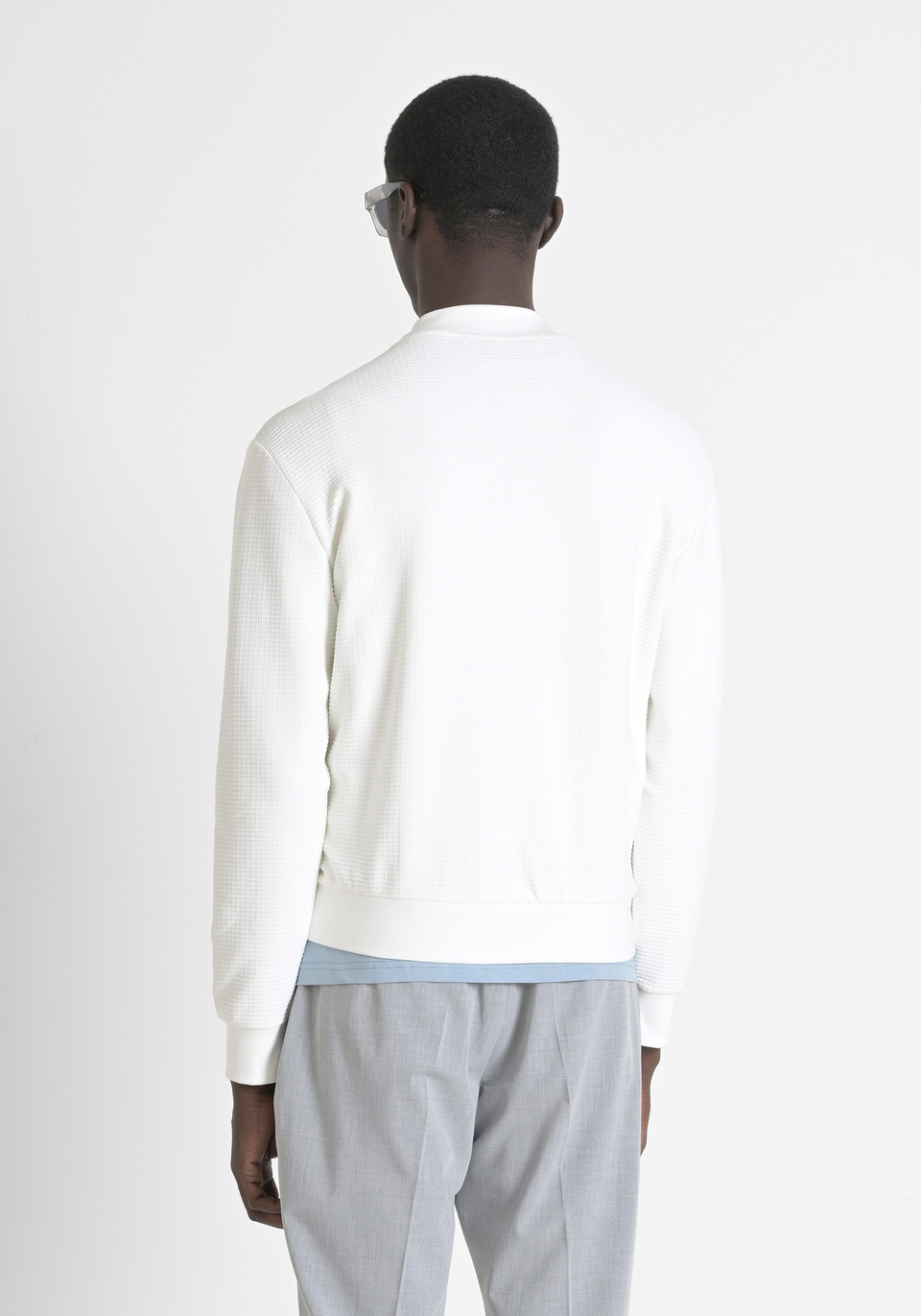 SLIM-FIT SWEATSHIRT IN STRETCH COTTON WITH CHECKED PATTERN - Antony Morato Online Shop