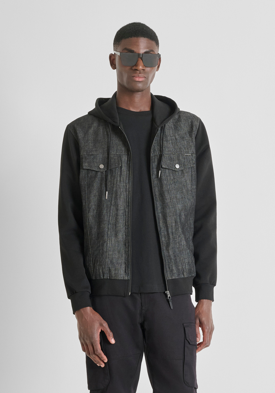 REGULAR FIT ZIP SWEATSHIRT IN COTTON BLEND - Antony Morato Online Shop