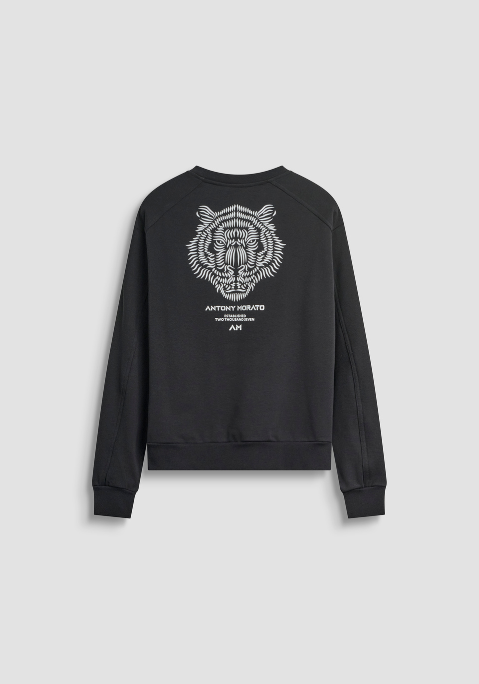 RELAXED FIT CREW NECK SWEATSHIRT IN COTTON BLEND WITH TIGER PATCH - Antony Morato Online Shop