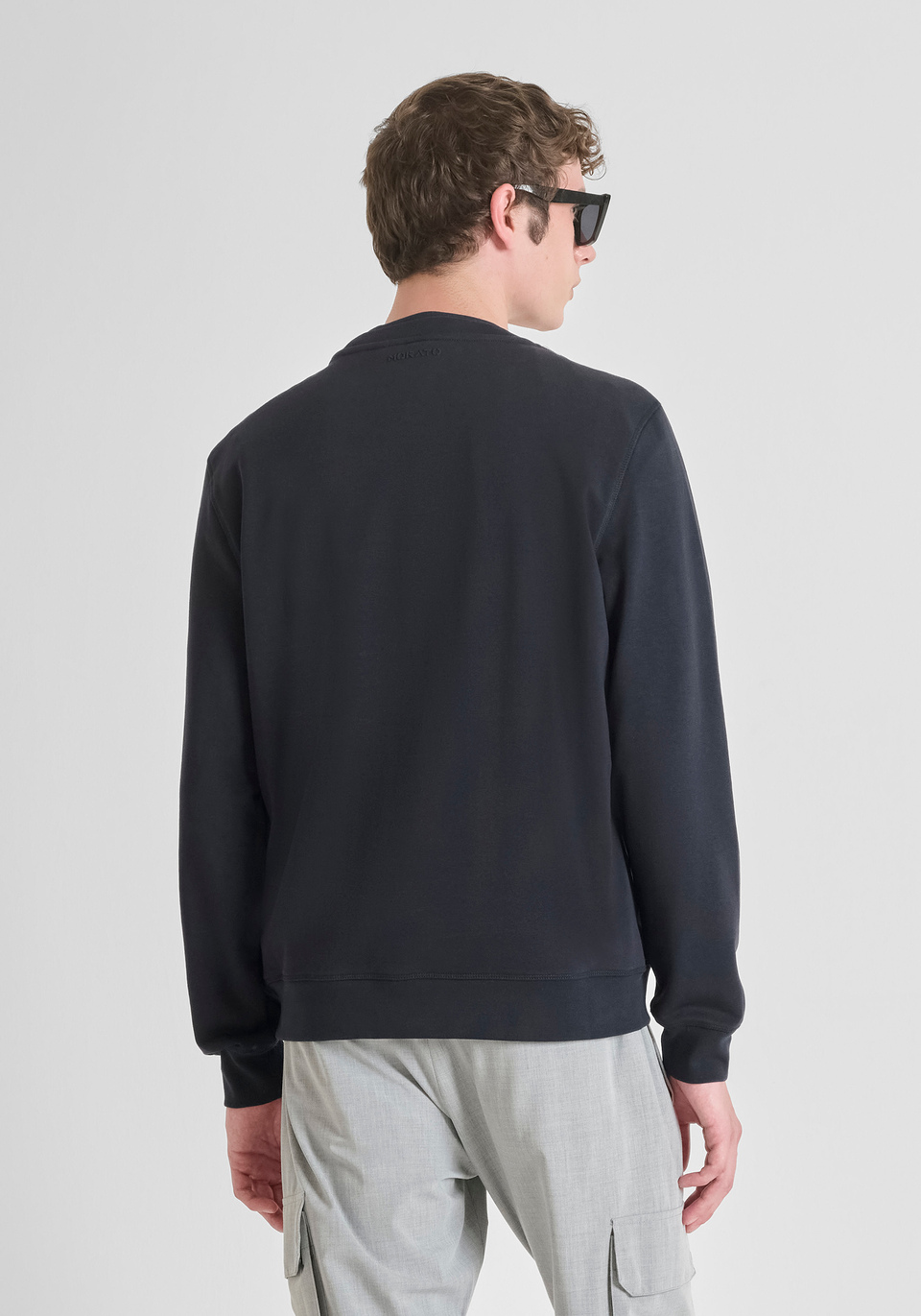 REGULAR FIT CREWNECK SWEATSHIRT IN SUSTAINABLE COTTON BLEND WITH TIGER PRINT - Antony Morato Online Shop