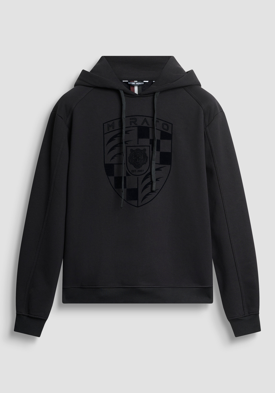 RELAXED FIT HOODIE AUS NACHHALTIGER BAUMWOLLMISCHUNG MIT WAPPEN-PRINT - Antony Morato Online Shop
