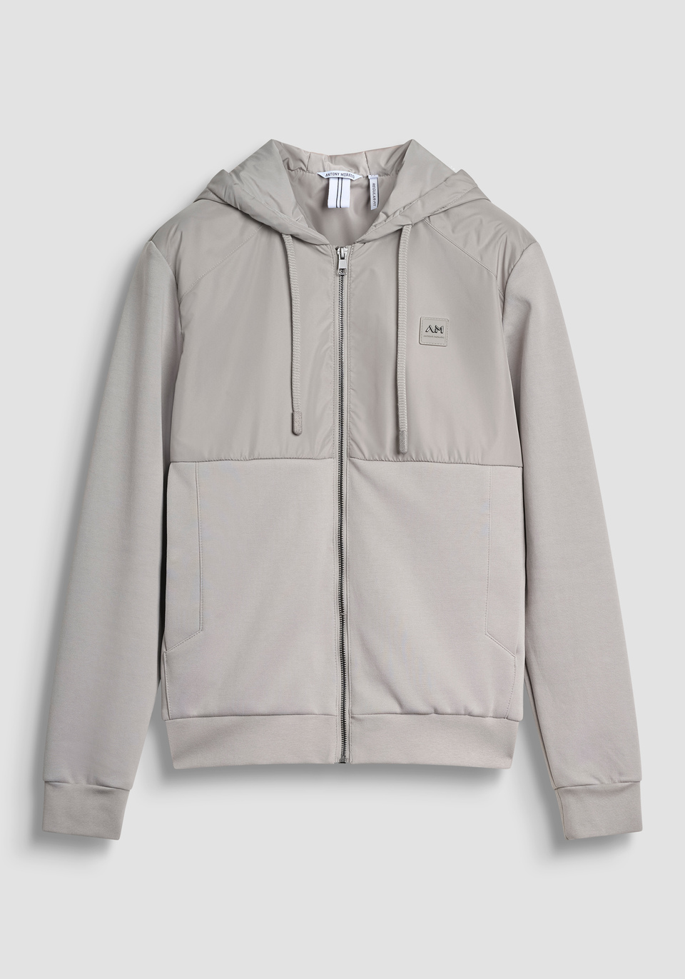 REGULAR FIT ZIP SWEATSHIRT IN COTTON BLEND WITH CONTRASTING FABRIC - Antony Morato Online Shop
