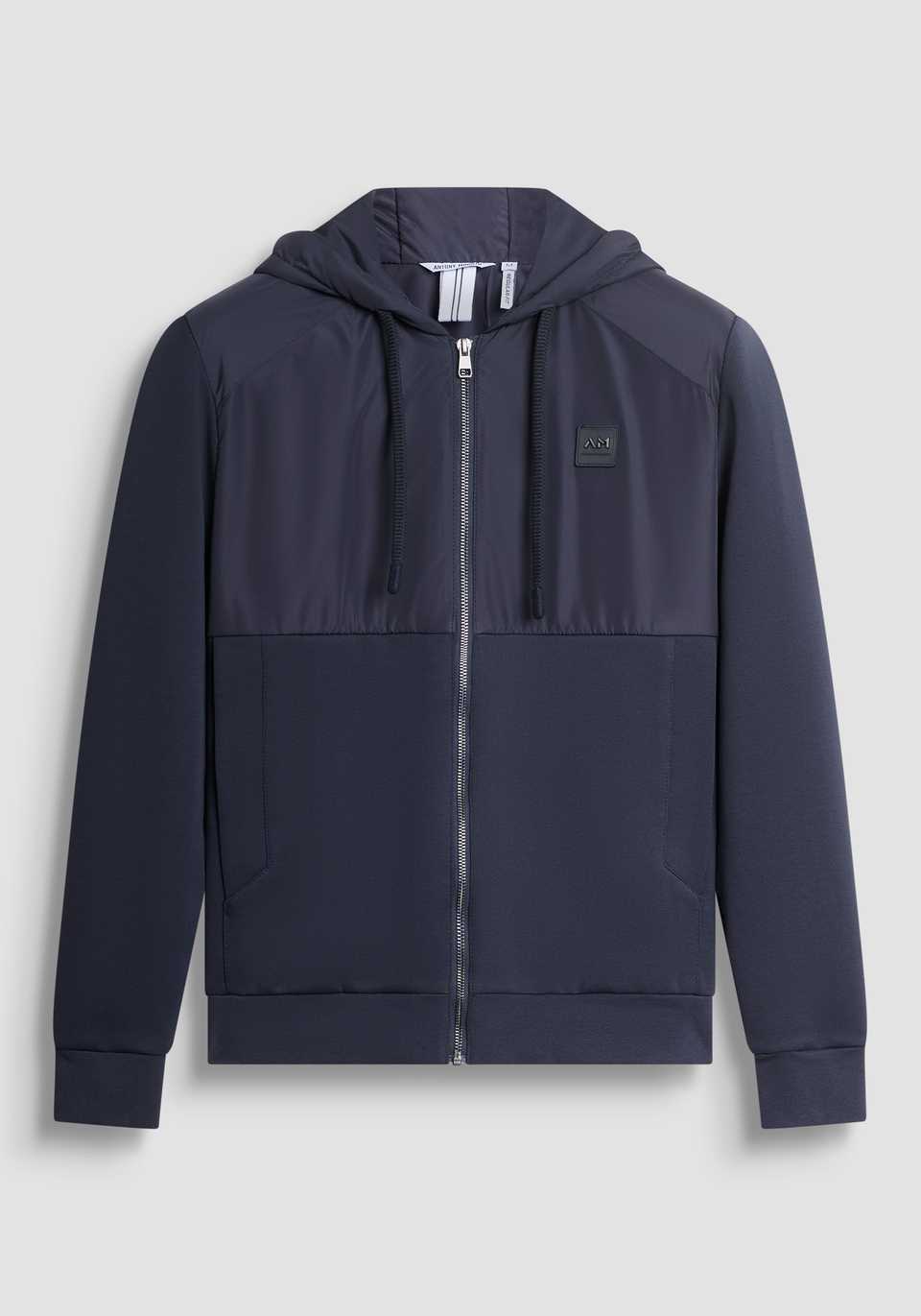 REGULAR FIT ZIP SWEATSHIRT IN COTTON BLEND WITH CONTRASTING FABRIC - Antony Morato Online Shop