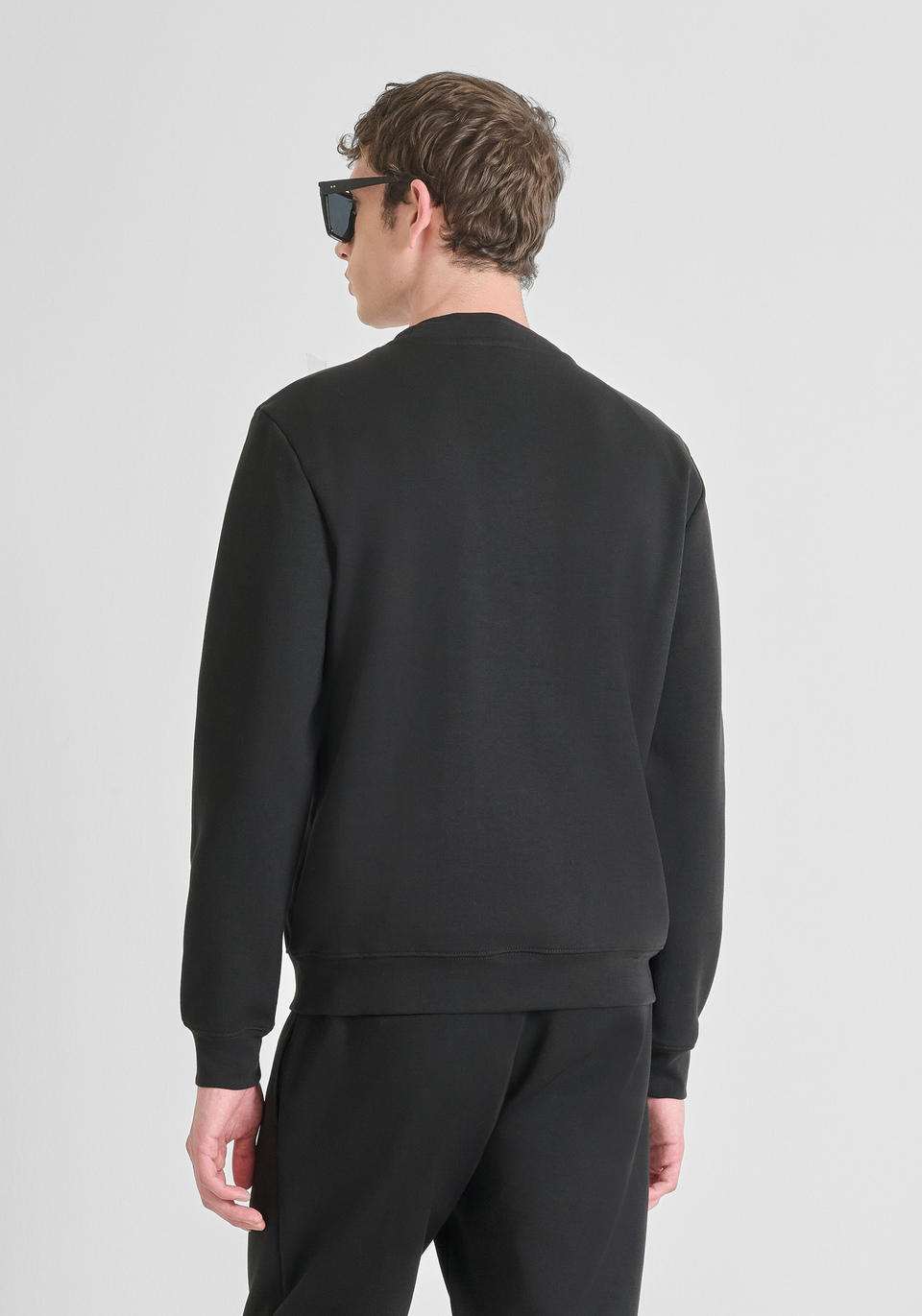 SLIM FIT RUNDHALS-SWEATSHIRT AUS BAUMWOLLMISCHUNG MIT LOGO - Antony Morato Online Shop