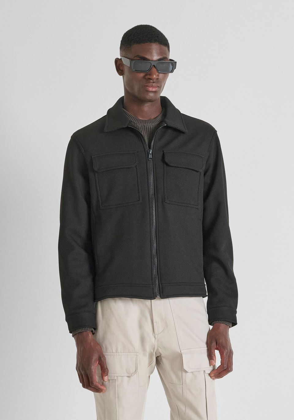 SWEATSHIRT MIT REISSVERSCHLUSS REGULAR FIT MIT KRAGEN UND TASCHEN - Antony Morato Online Shop