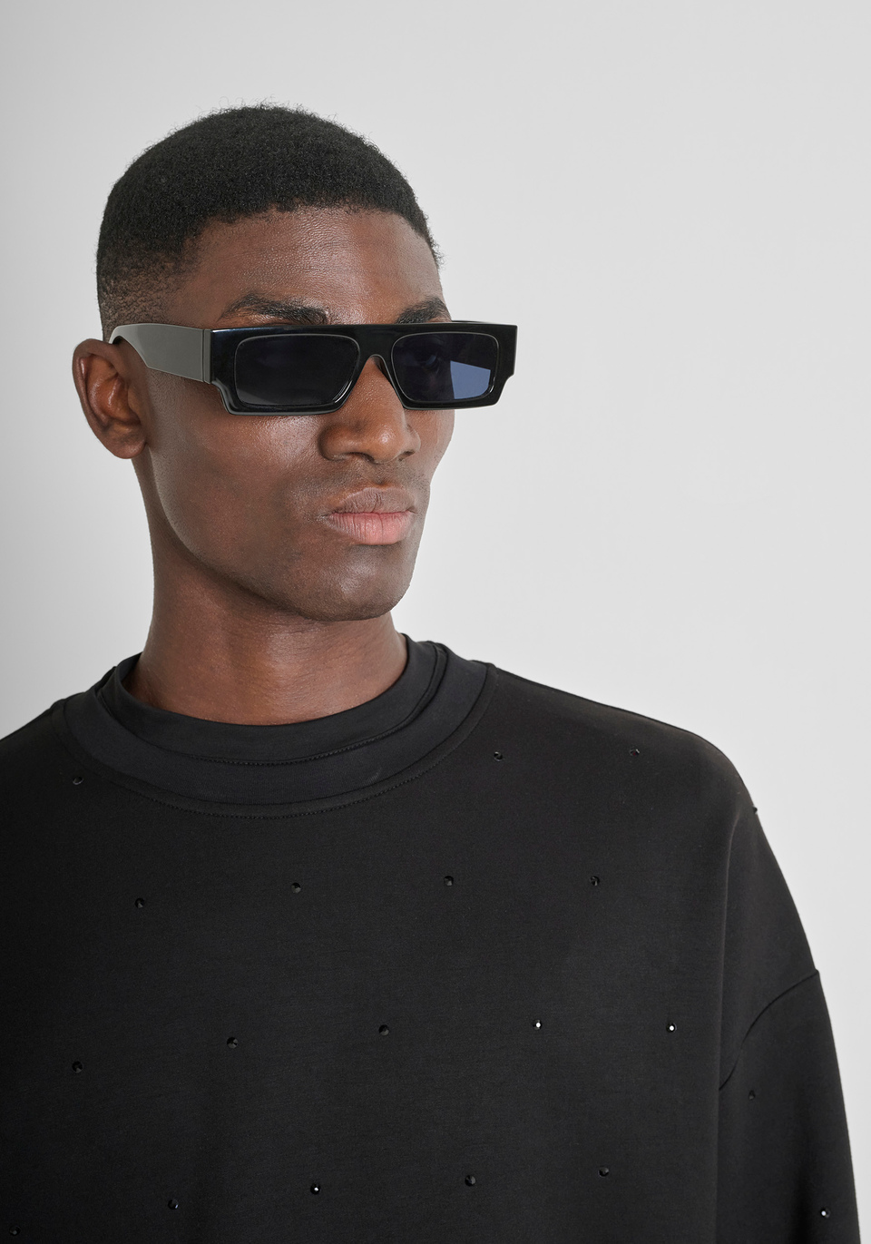 FELPA GIROCOLLO RELAXED FIT IN MISTO COTONE SOSTENIBILE CON STAMPA LOGO - Antony Morato Online Shop