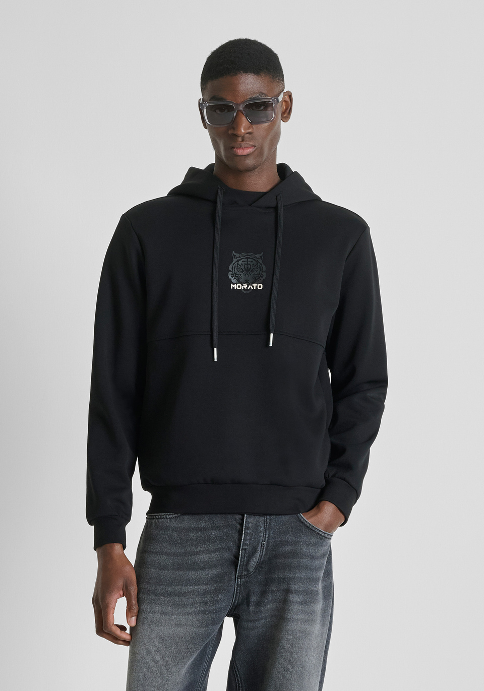 RELAXED-FIT HOODIE IN COTTON INTERLOCK BLEND | Antony Morato
