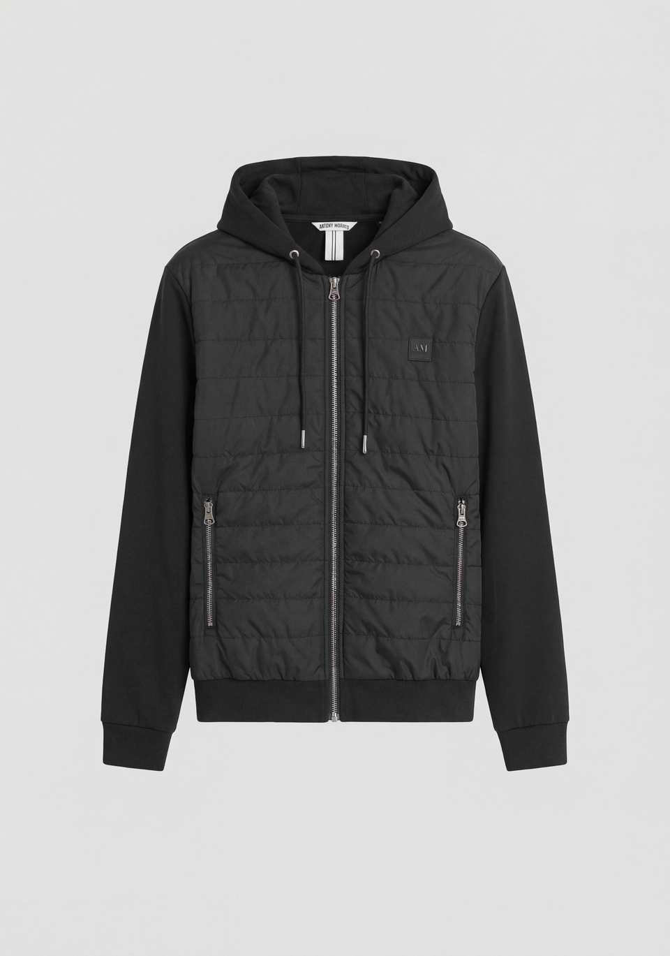 REGULAR-FIT QUILTED HOODIE IN COTTON BLEND | Antony Morato