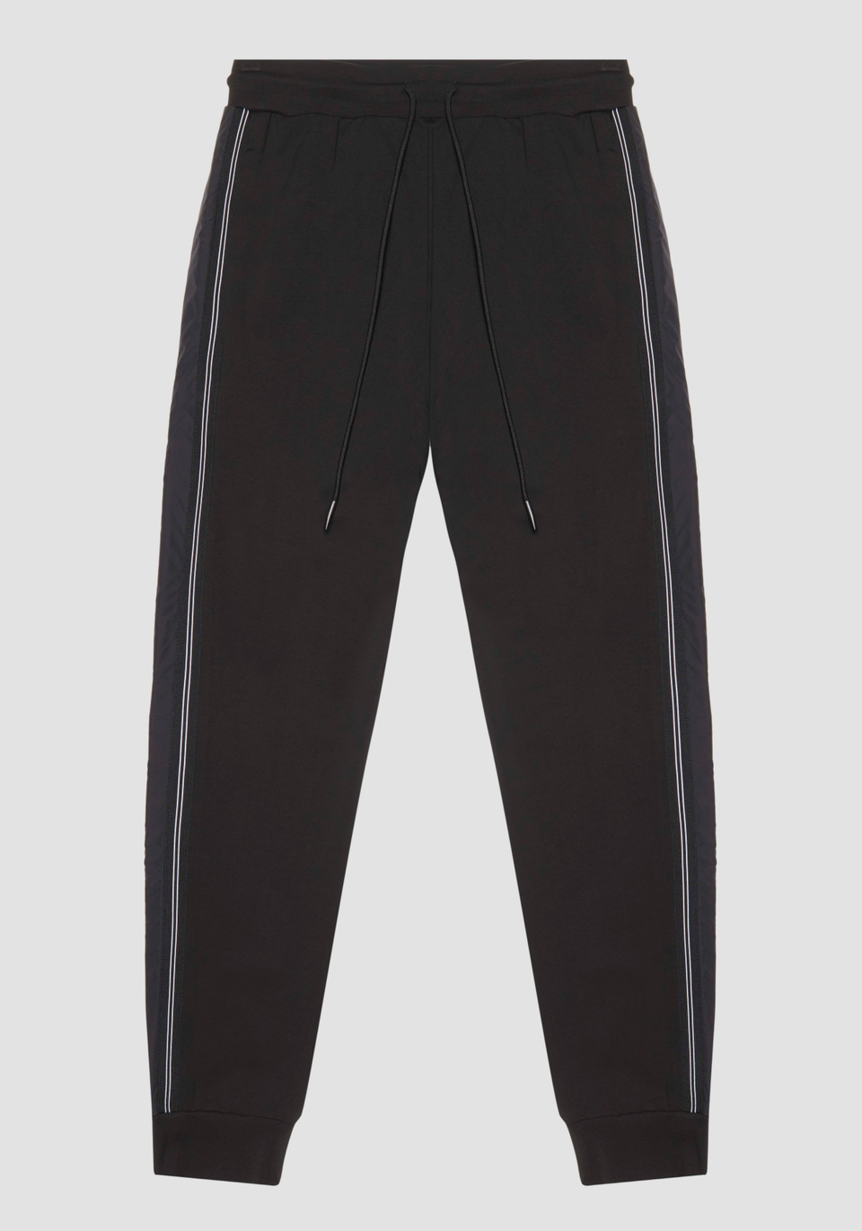 SLIM FIT SWEATPANTS IN ELASTIC COTTON WITH CONTRAST IN TECHNICAL FABRIC - Antony Morato Online Shop
