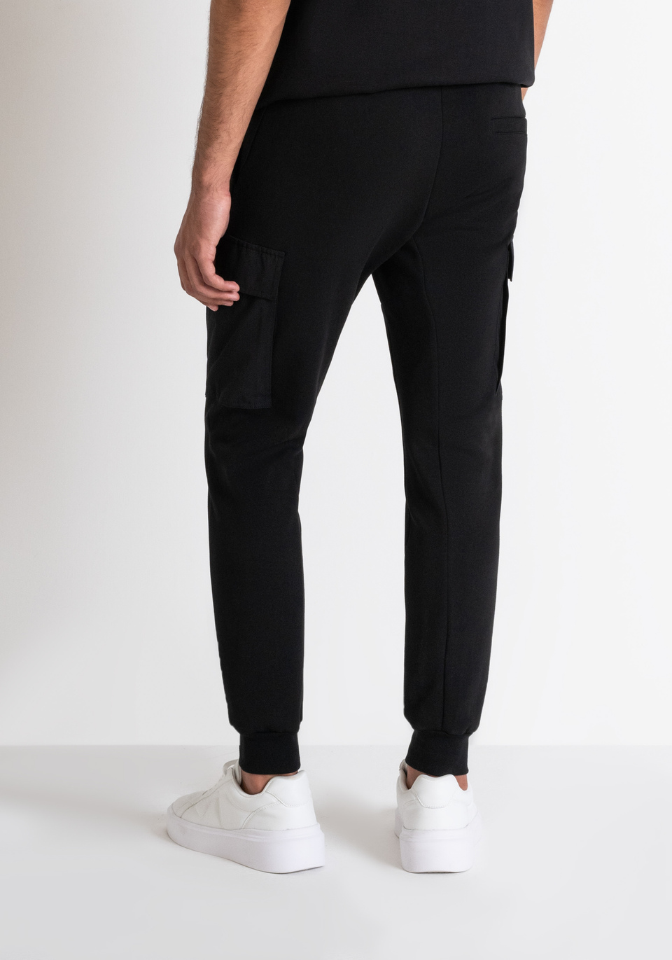 REGULAR FIT SWEATPANTS WITH SIDE POCKETS IN BLACK COTTON BLEND - Antony Morato Online Shop