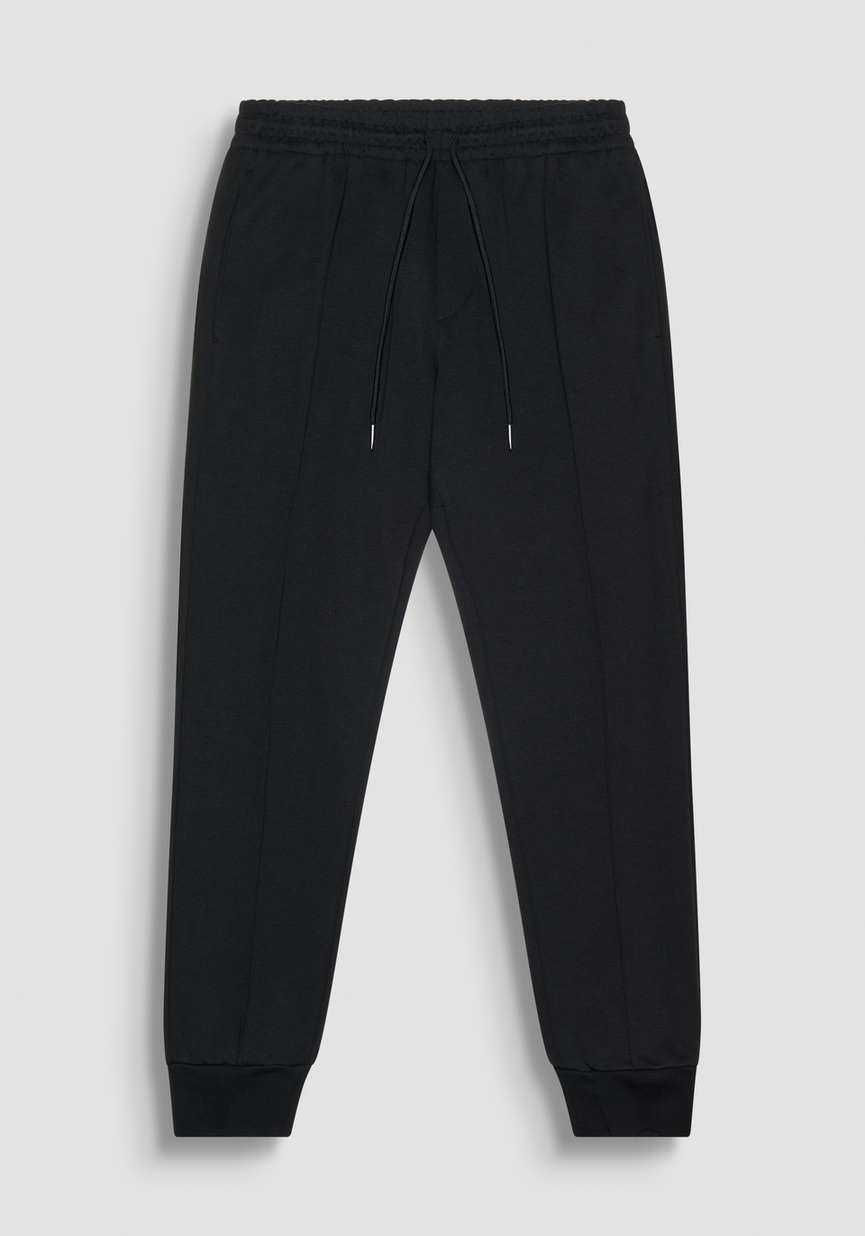 PANTALON EN MOLLETON CARROT FIT EN COTON MÉLANGÉ NOIR AVEC ÉLASTIQUE - Antony Morato Online Shop