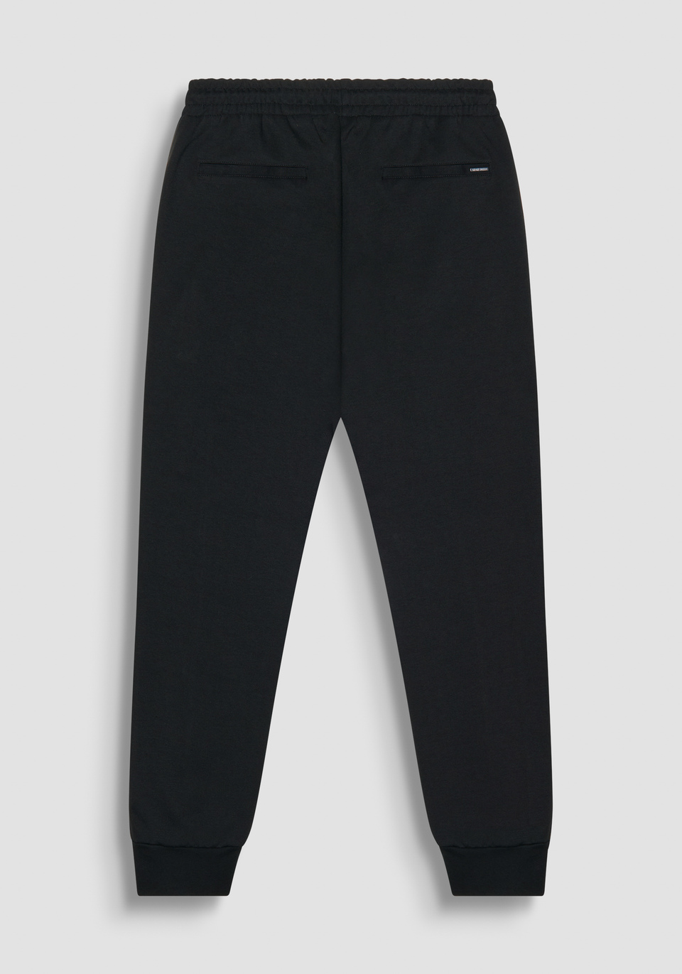 PANTALON EN MOLLETON CARROT FIT EN COTON MÉLANGÉ NOIR AVEC ÉLASTIQUE - Antony Morato Online Shop