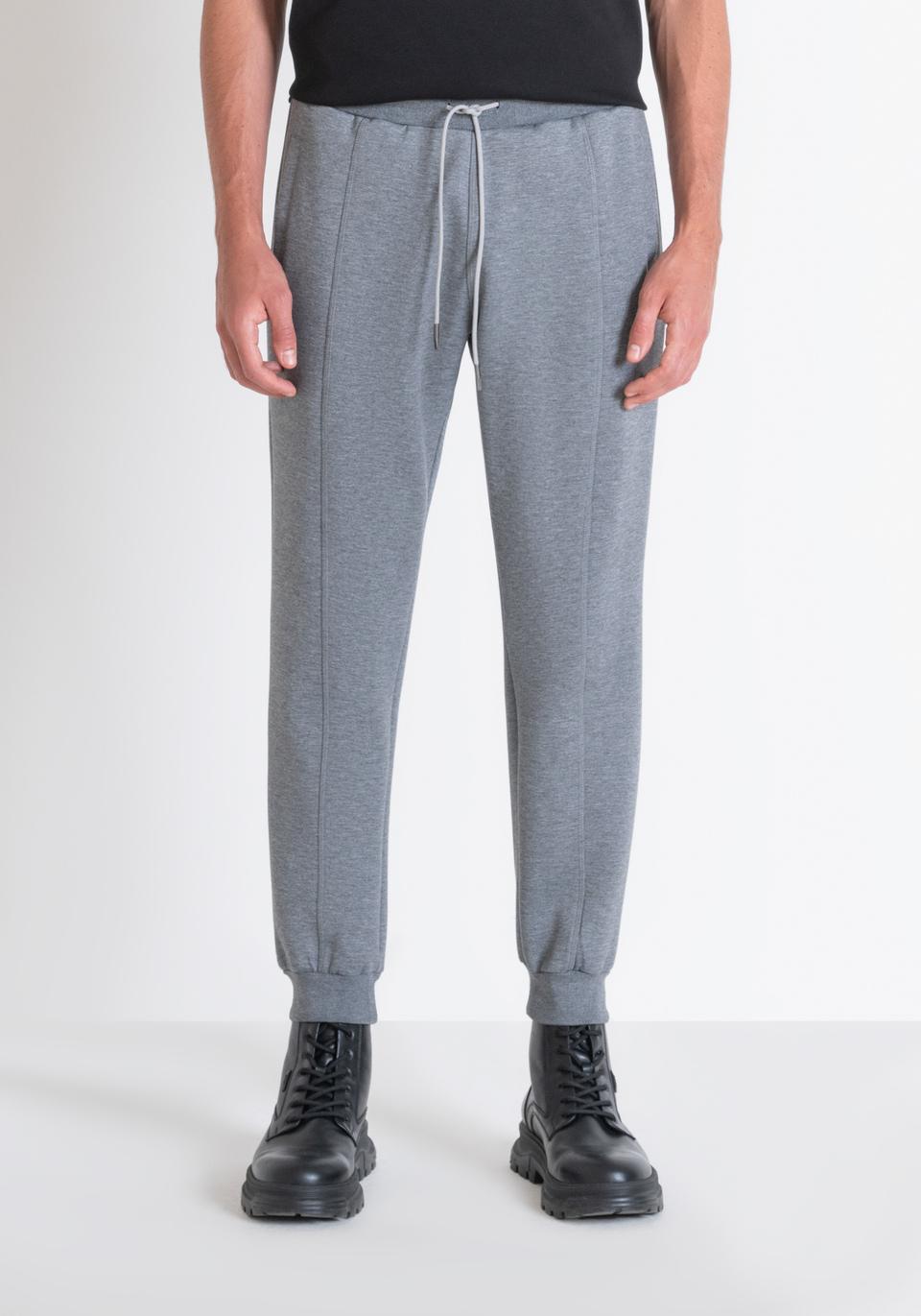 PANTALONI IN FELPA REGULAR FIT IN TESSUTO SCUBA GRIGIO - Antony Morato Online Shop