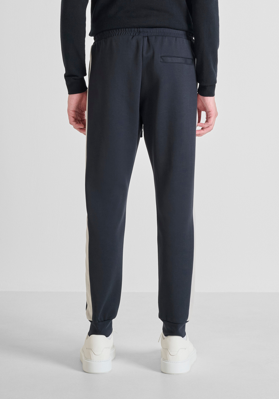 REGULAR FIT FLEECE TROUSERS IN COTTON BLEND WITH BANDS - Antony Morato Online Shop