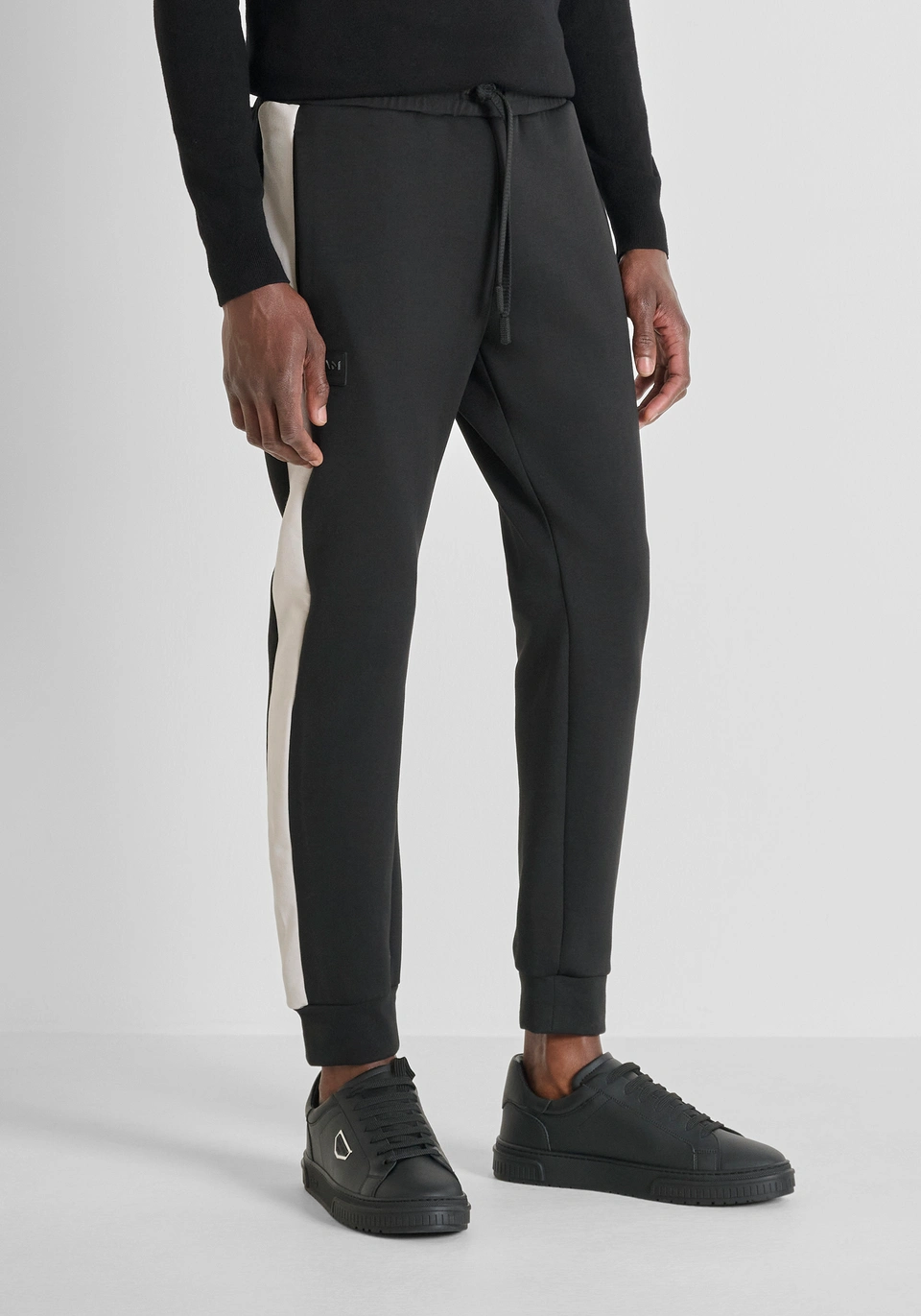REGULAR FIT FLEECE TROUSERS IN COTTON BLEND WITH BANDS - Antony Morato Online Shop