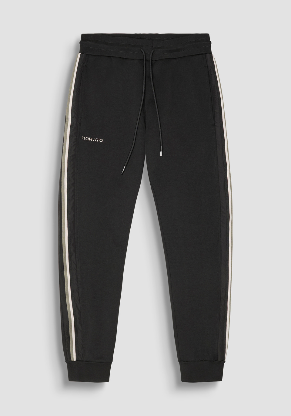 REGULAR FIT FLEECE TROUSERS IN COTTON BLEND WITH BANDS - Antony Morato Online Shop
