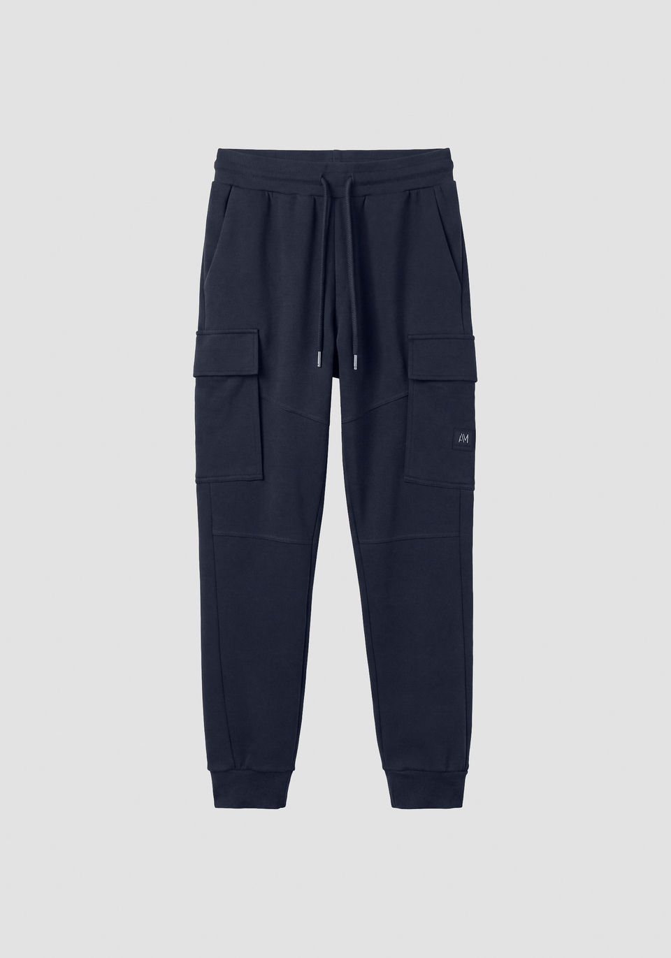 Marine regular-fit cargo trousers in interlock with metal plate on