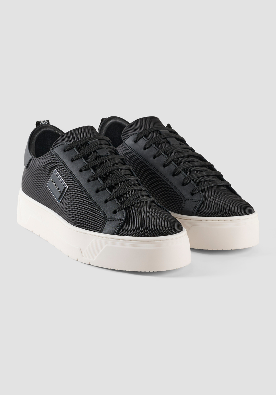 BOLD METAL NYLON AND LEATHER TRAINERS - Antony Morato Online Shop