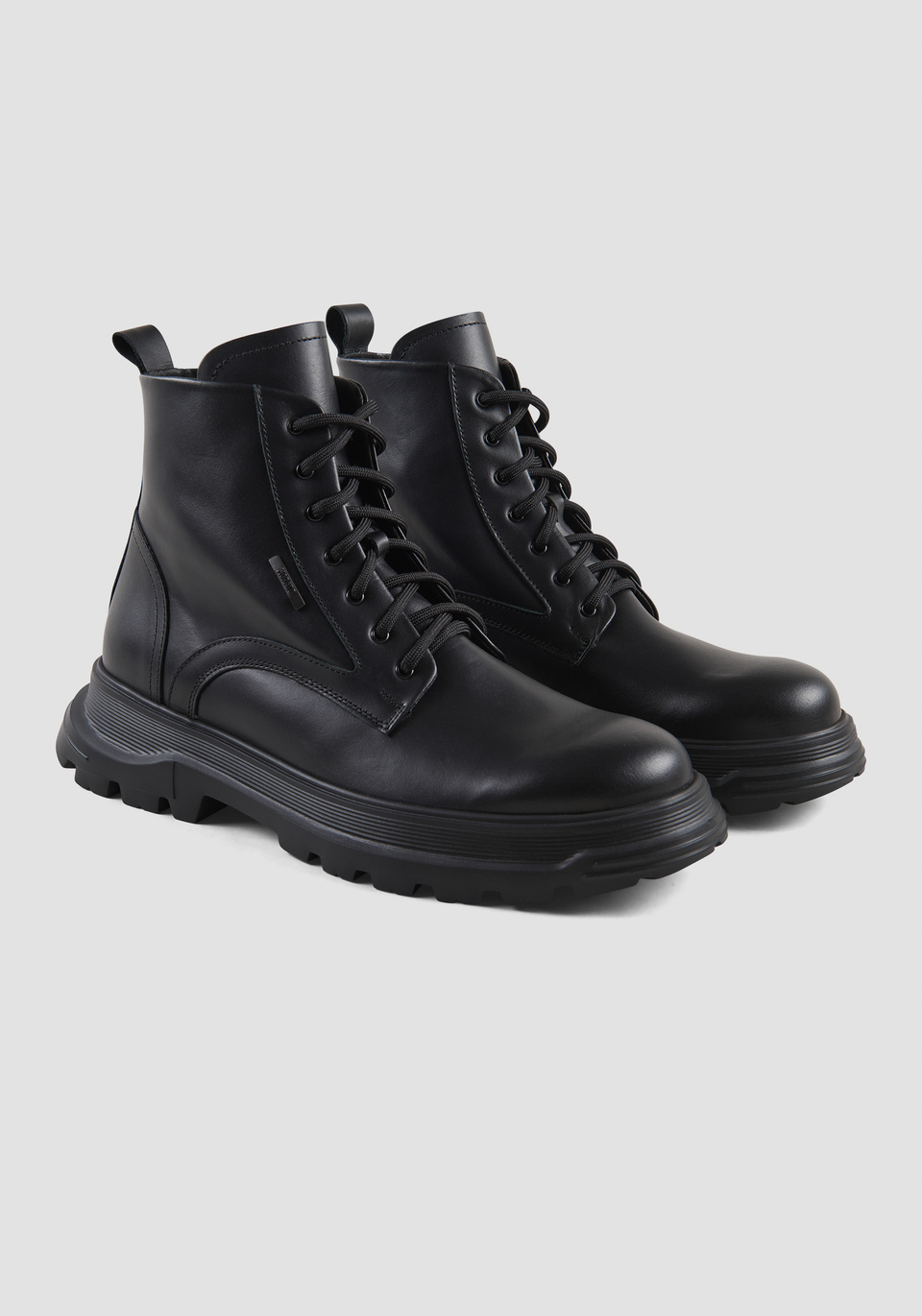 STIEFEL IM ARMY-STIL „DESMON“ AUS SCHWARZEM LEDER - Antony Morato Online Shop