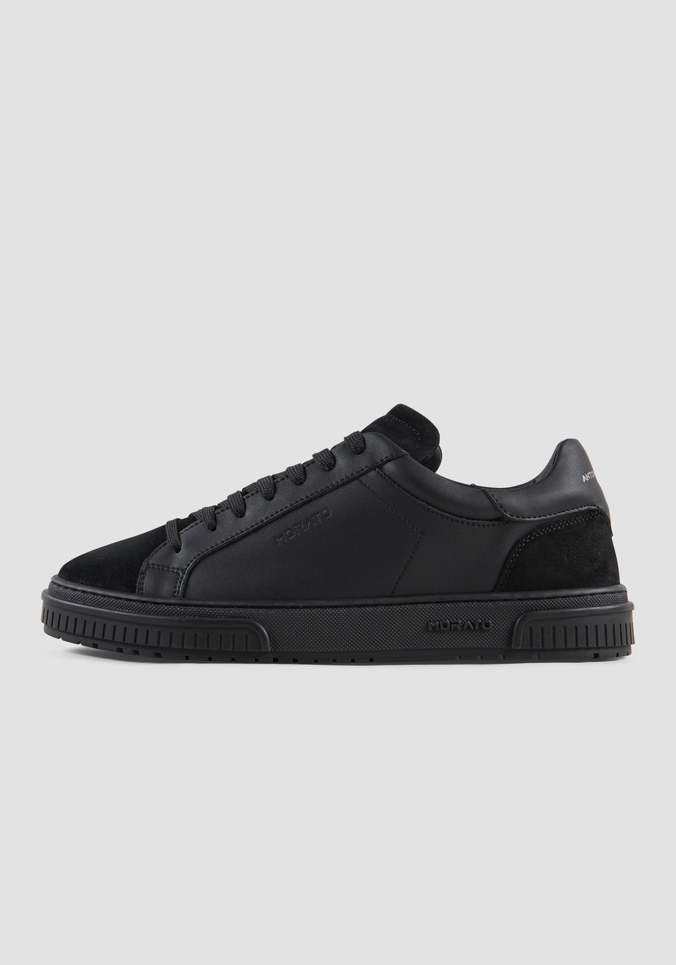 "THEO" SNEAKERS IN BLACK LEATHER - Antony Morato Online Shop