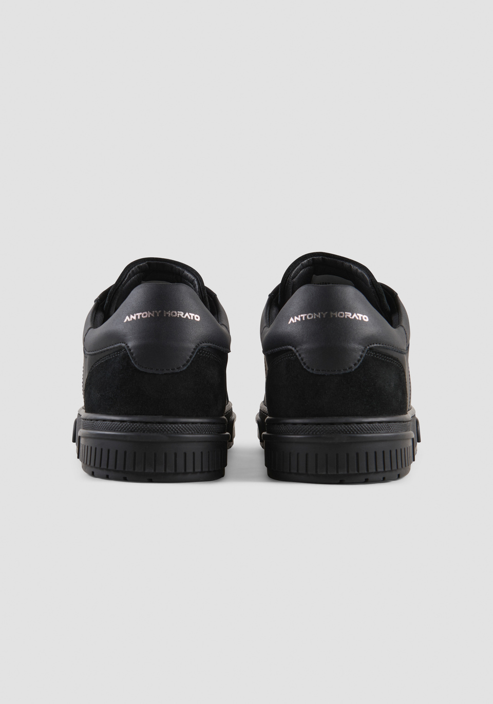 "THEO" SNEAKERS IN BLACK LEATHER - Antony Morato Online Shop