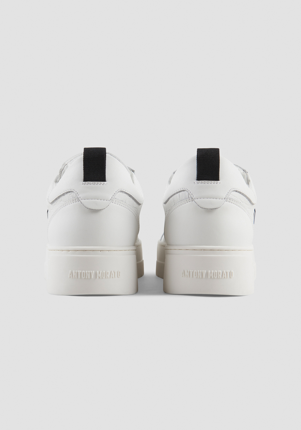 SNEAKER "METAL BOLD" IN CUOIO BIANCO STAMPATO CON PLACCHETTA LOGATA - Antony Morato Online Shop