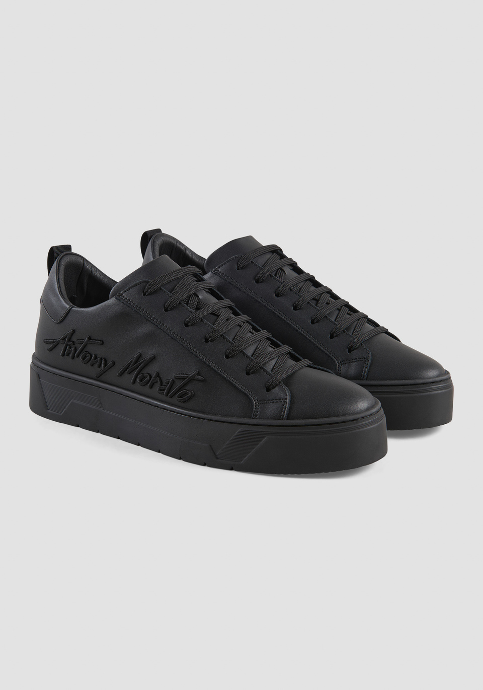 FLARE LEATHER SNEAKERS WITH LOGO Antony Morato