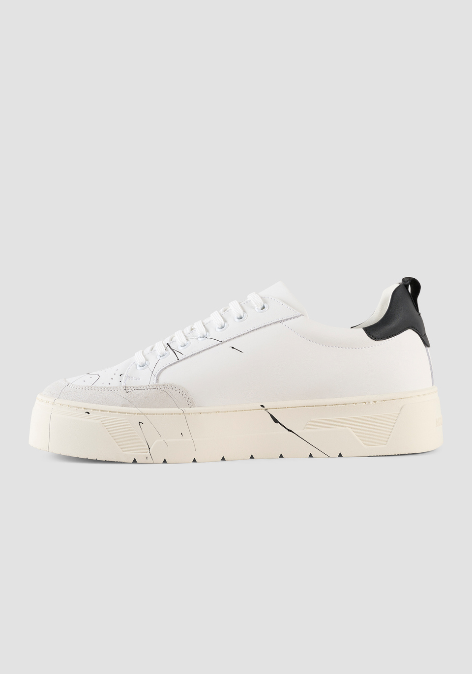 "KLINE" LEATHER PLATFORM TRAINERS WITH ABSTRACT PRINT - Antony Morato Online Shop