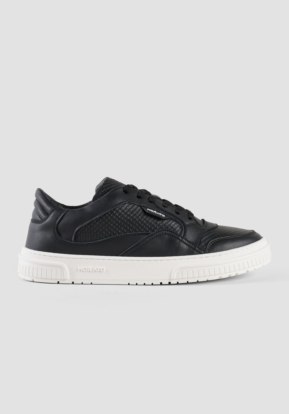 "CONNIE" LOW-TOP TRAINERS IN LEATHER WITH REPTILE PRINT DETAILS - Antony Morato Online Shop