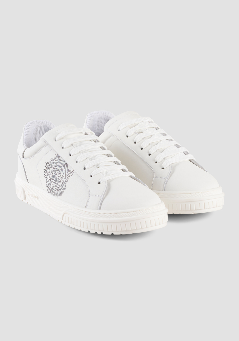 "THEO" LOW-TOP TRAINERS IN LEATHER WITH CONTRASTING TIGER PRINT - Antony Morato Online Shop