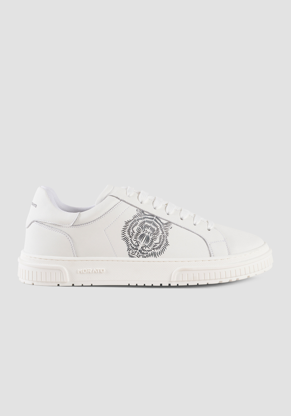 "THEO" LOW-TOP TRAINERS IN LEATHER WITH CONTRASTING TIGER PRINT - Antony Morato Online Shop