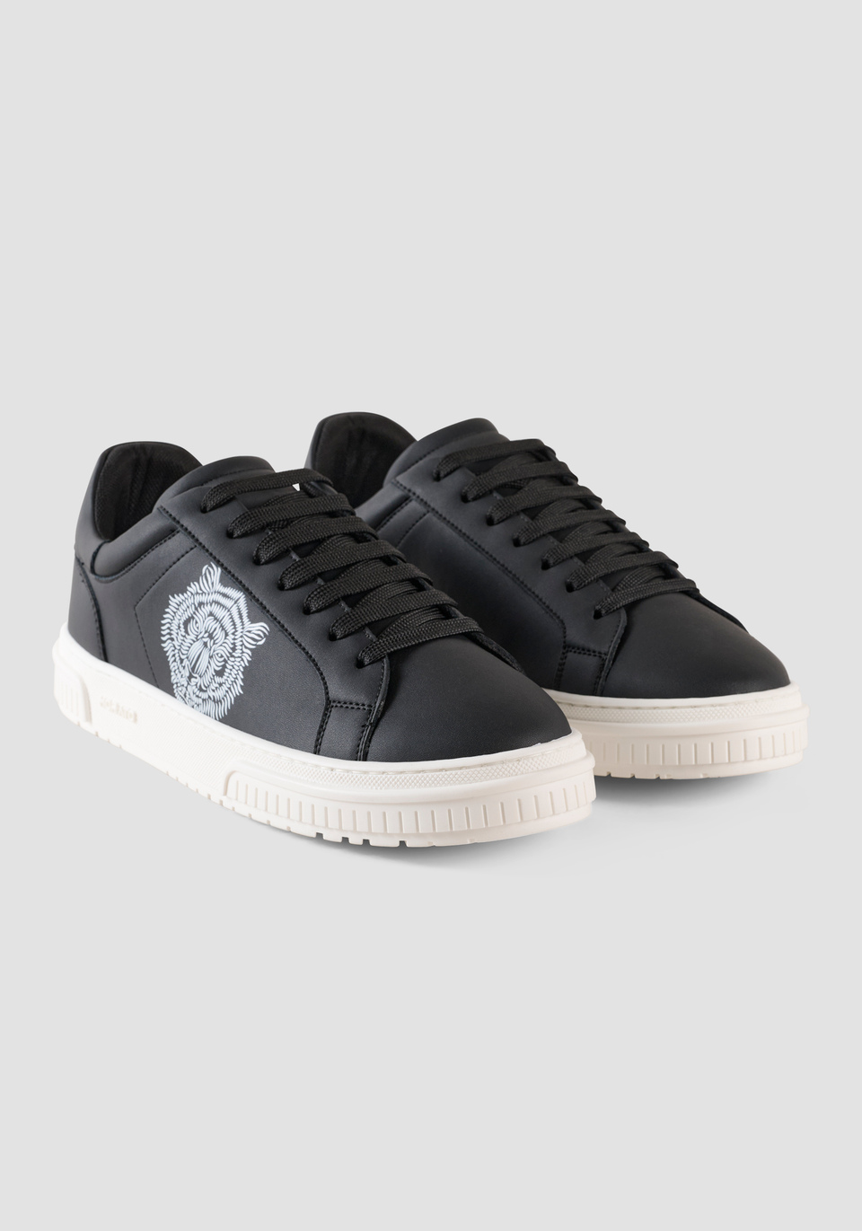 "THEO" LOW-TOP TRAINERS IN LEATHER WITH CONTRASTING TIGER PRINT - Antony Morato Online Shop