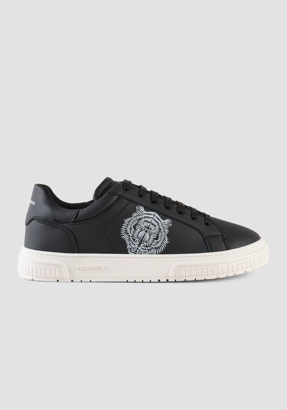 "THEO" LOW-TOP TRAINERS IN LEATHER WITH CONTRASTING TIGER PRINT - Antony Morato Online Shop