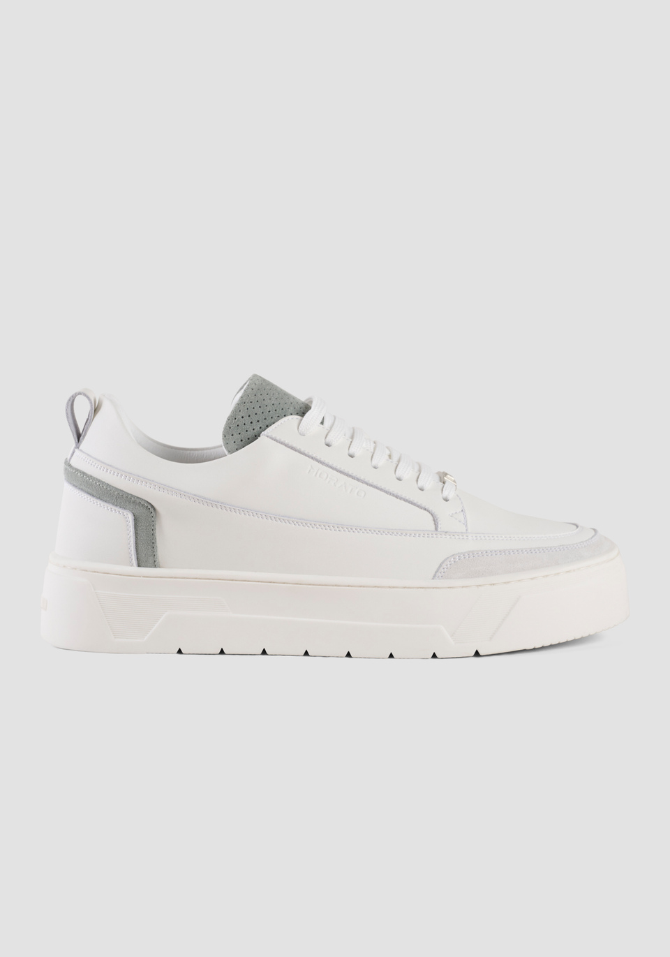 "FLINT" LOW-TOP TRAINERS IN LEATHER WITH CONTRASTING SUEDE DETAILS AND LOGO PLAQUE - Antony Morato Online Shop