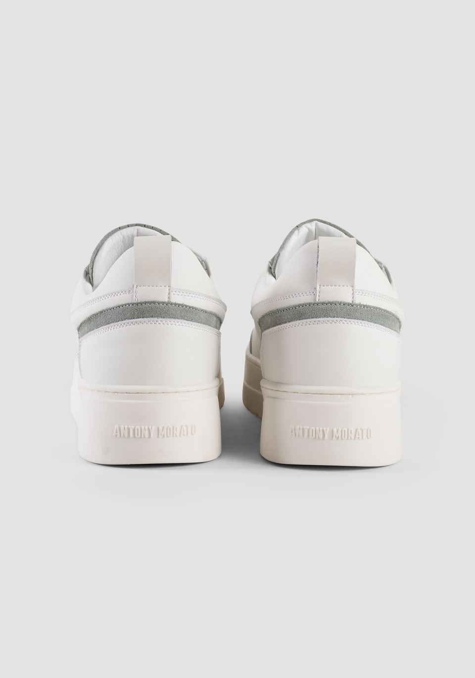 "FLINT" LOW-TOP TRAINERS IN LEATHER WITH CONTRASTING SUEDE DETAILS AND LOGO PLAQUE - Antony Morato Online Shop
