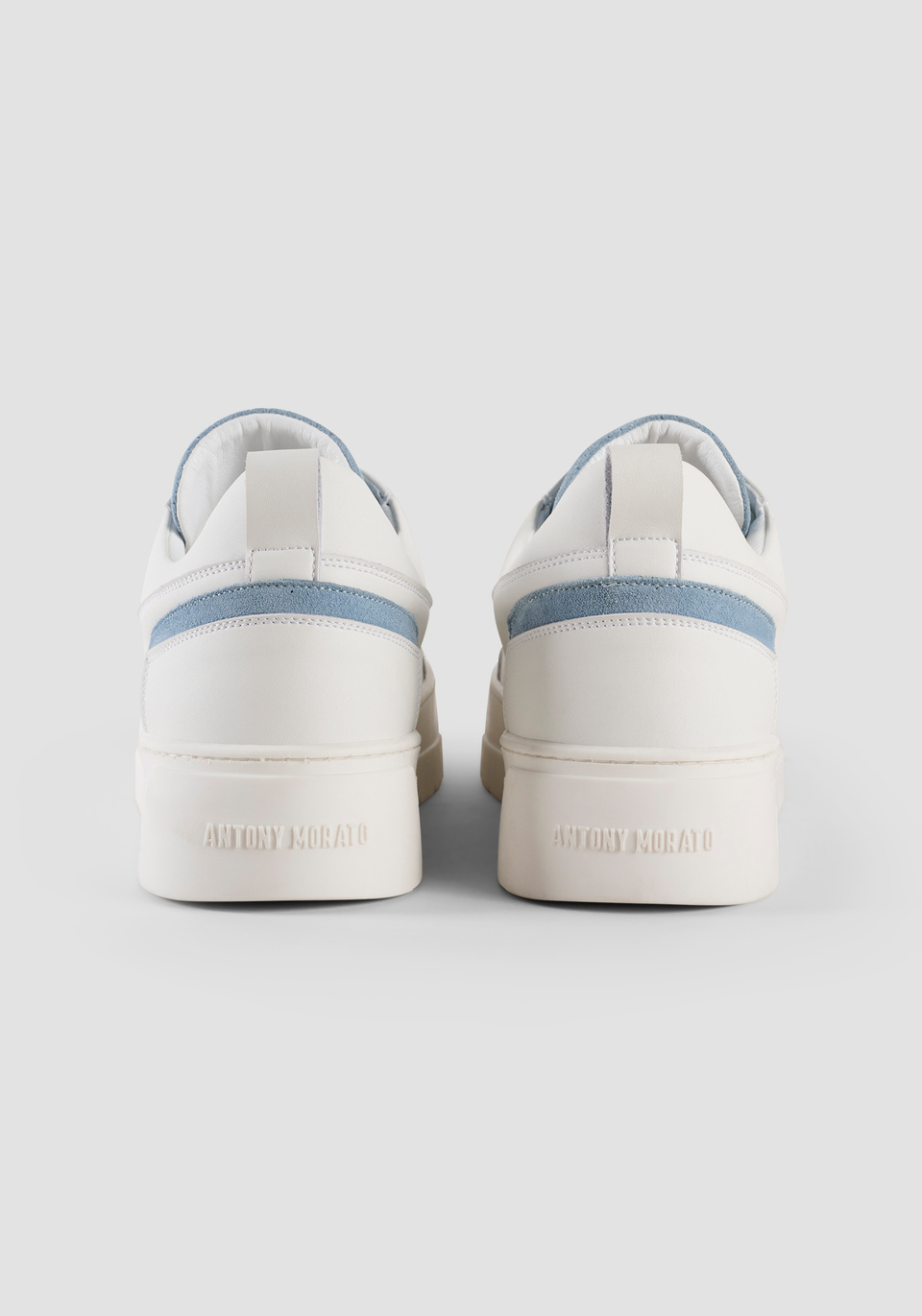"FLINT" LOW-TOP TRAINERS IN LEATHER WITH CONTRASTING SUEDE DETAILS AND LOGO PLAQUE - Antony Morato Online Shop