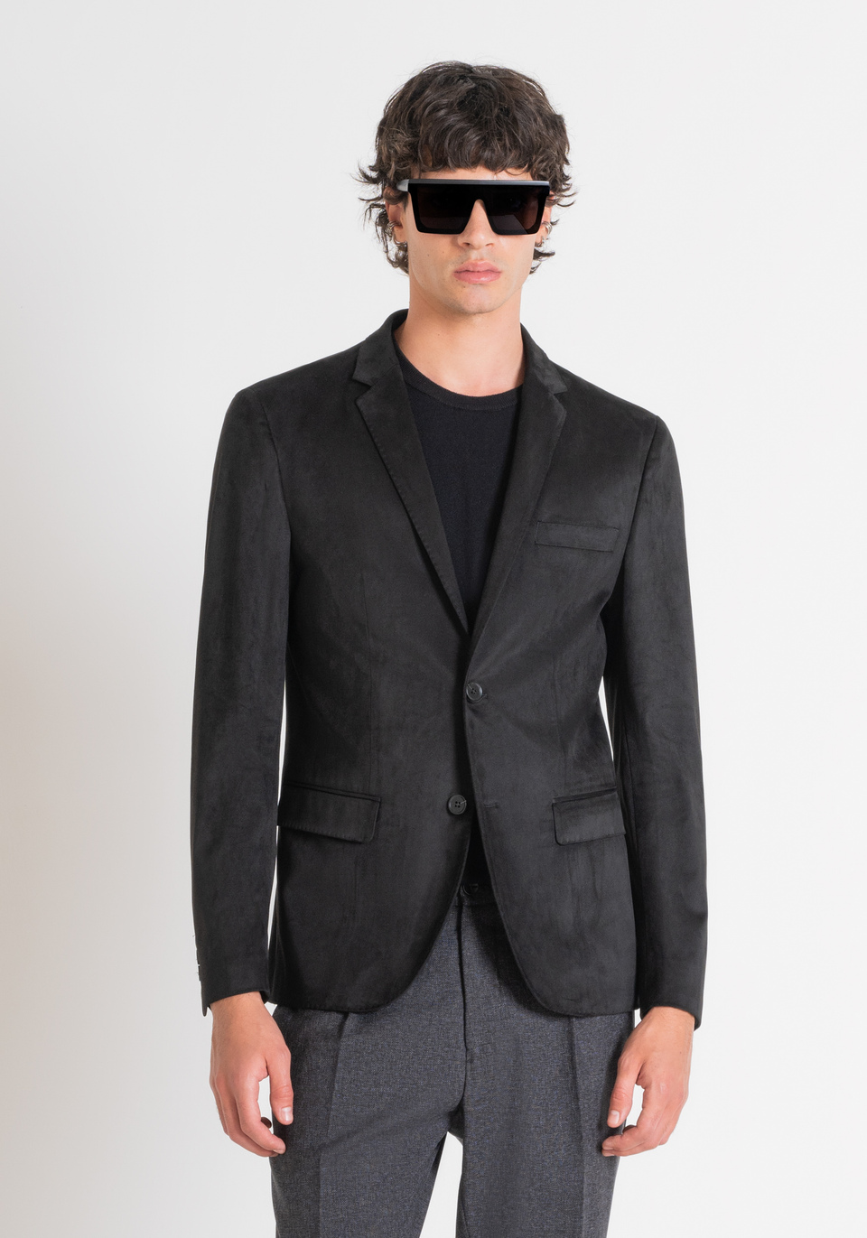 SLIM FIT "AMIRA" JACKET IN SUEDE-EFFECT FABRIC - Antony Morato Online Shop
