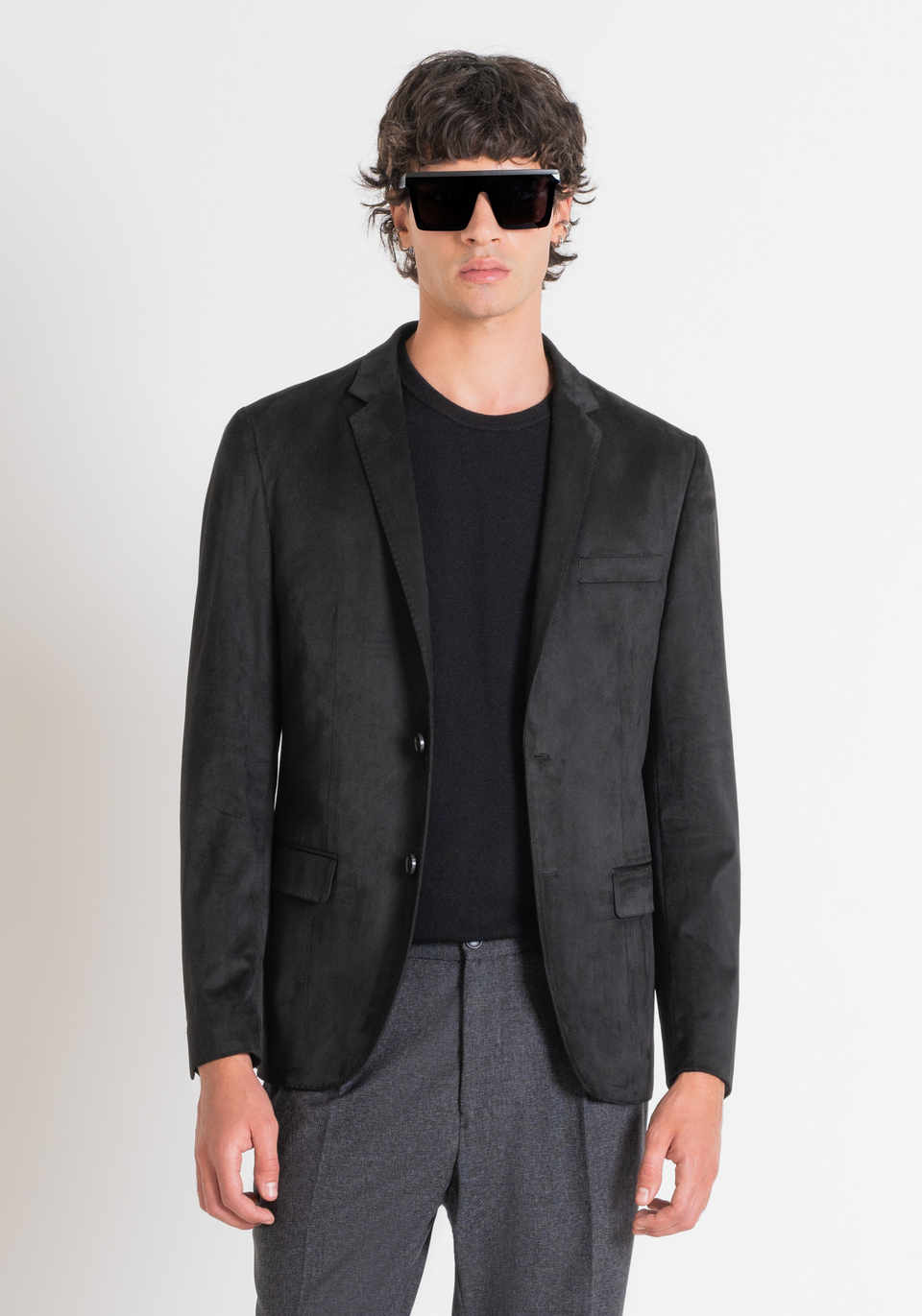 SLIM FIT "AMIRA" JACKET IN SUEDE-EFFECT FABRIC - Antony Morato Online Shop