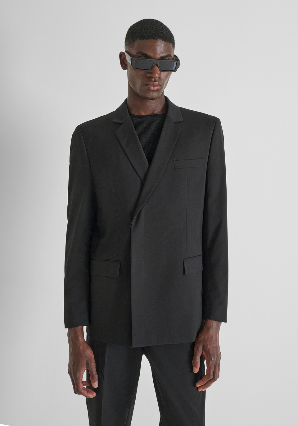 CHAQUETA CRUZADA REGULAR FIT «ALAN» EN VISCOSA ELÁSTICA - Antony Morato Online Shop